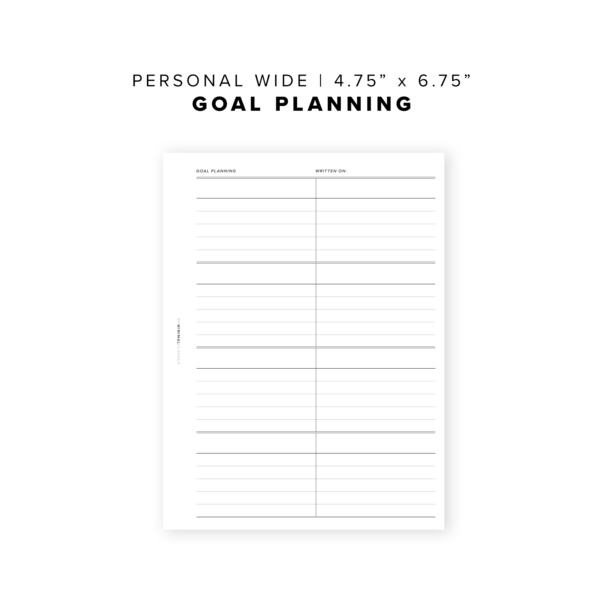 PR10 - Goal Planning - Printable Insert