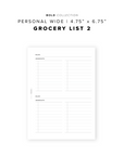 PR184 - Grocery List 2 - Printable Insert