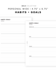 PR78 - Habits / Goals - Printable Insert