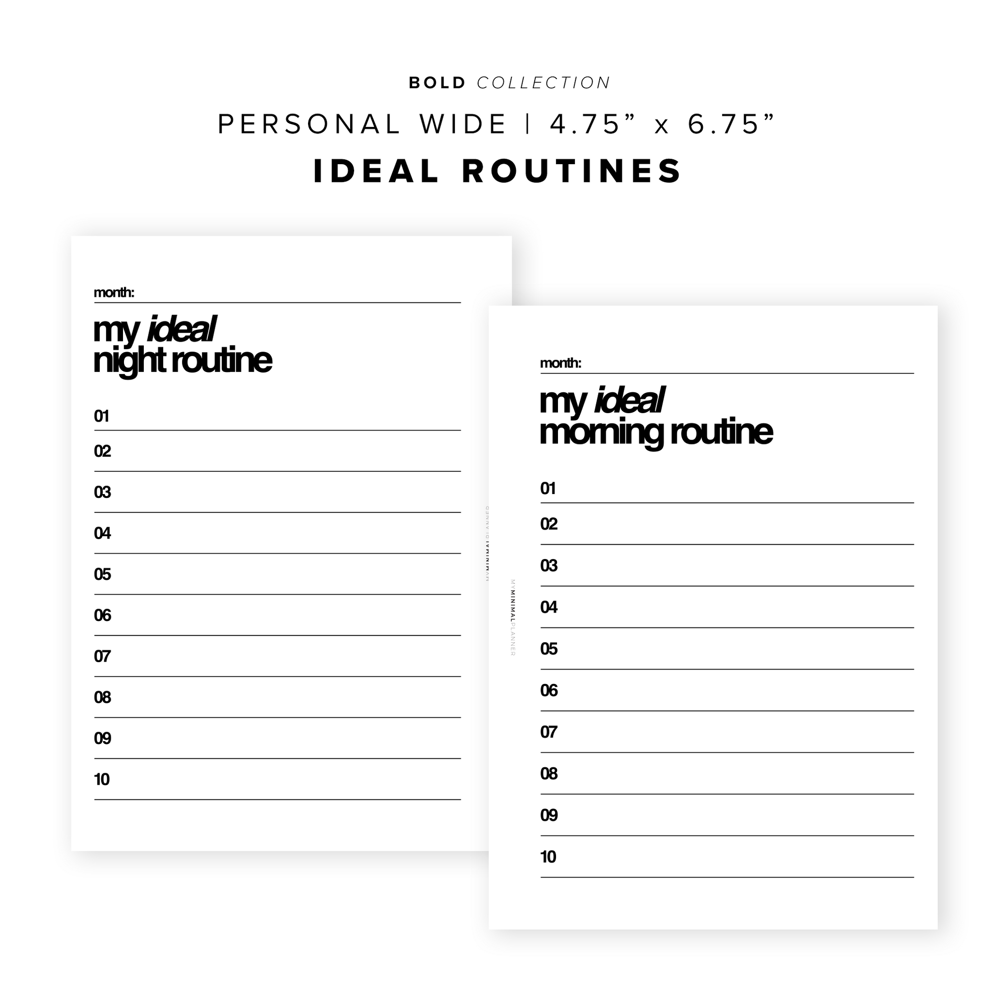 PR157 - Ideal Routines - Printable Insert