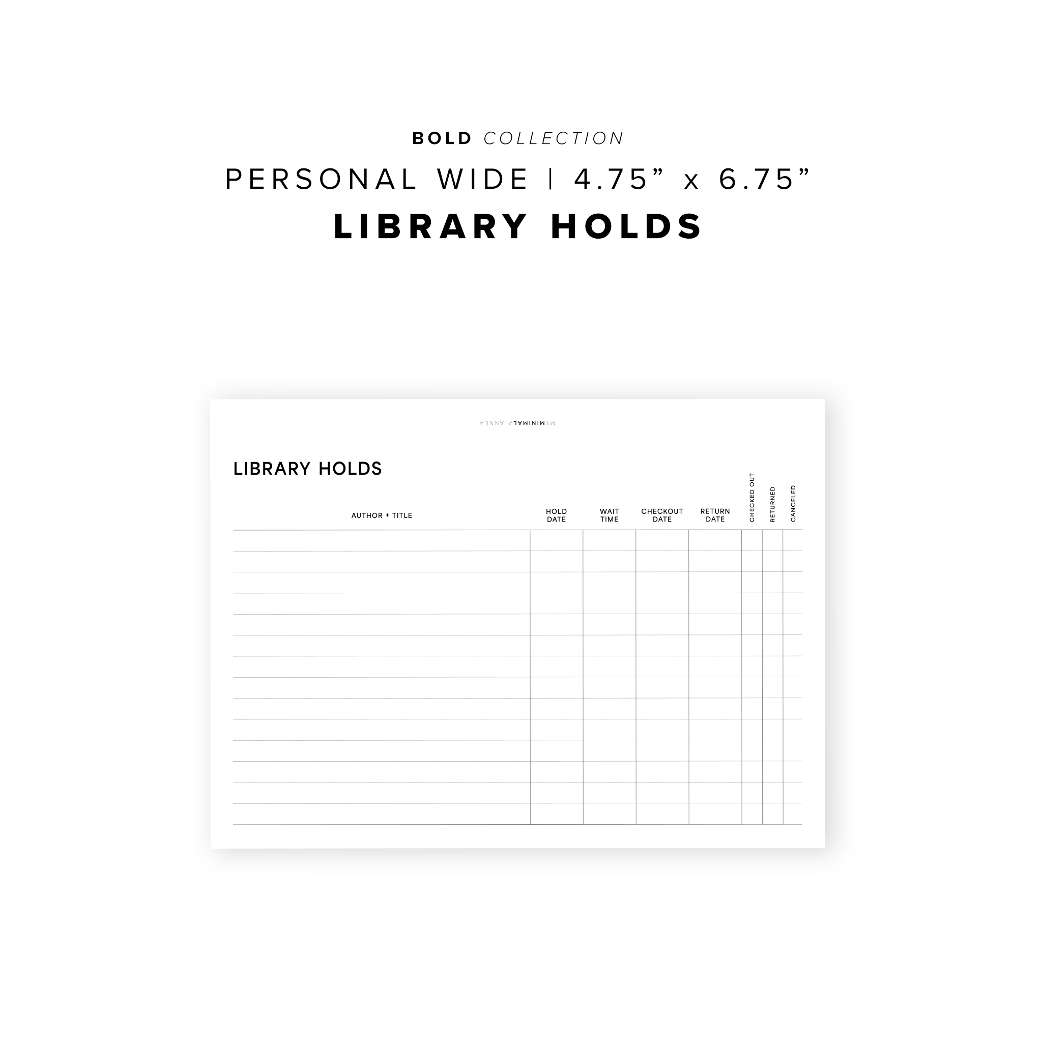 PR204 - Library Holds - Printable Insert