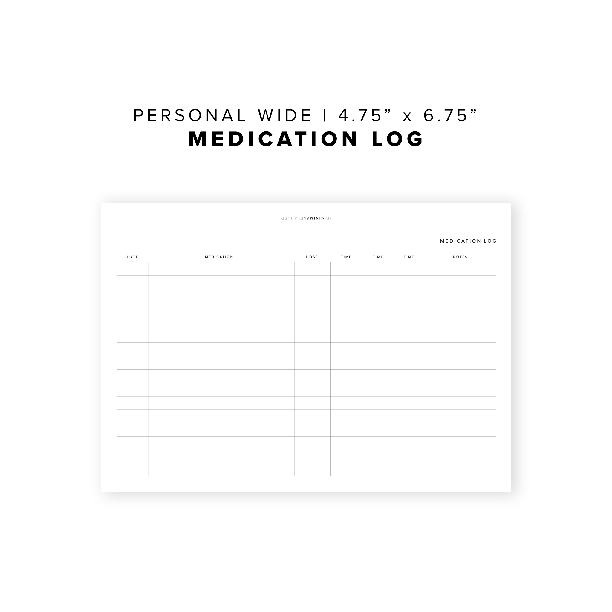 PR13 - Medication Log Tracker - Printable Insert