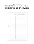 PR127 - Meditations Overview - Printable Insert