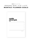 PR154 - Monthly Planner Goals - Printable Insert