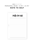 PR160 - Note to Self - Printable Insert