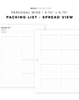 PR42 - Packing List - Bold Collection - Printable Insert