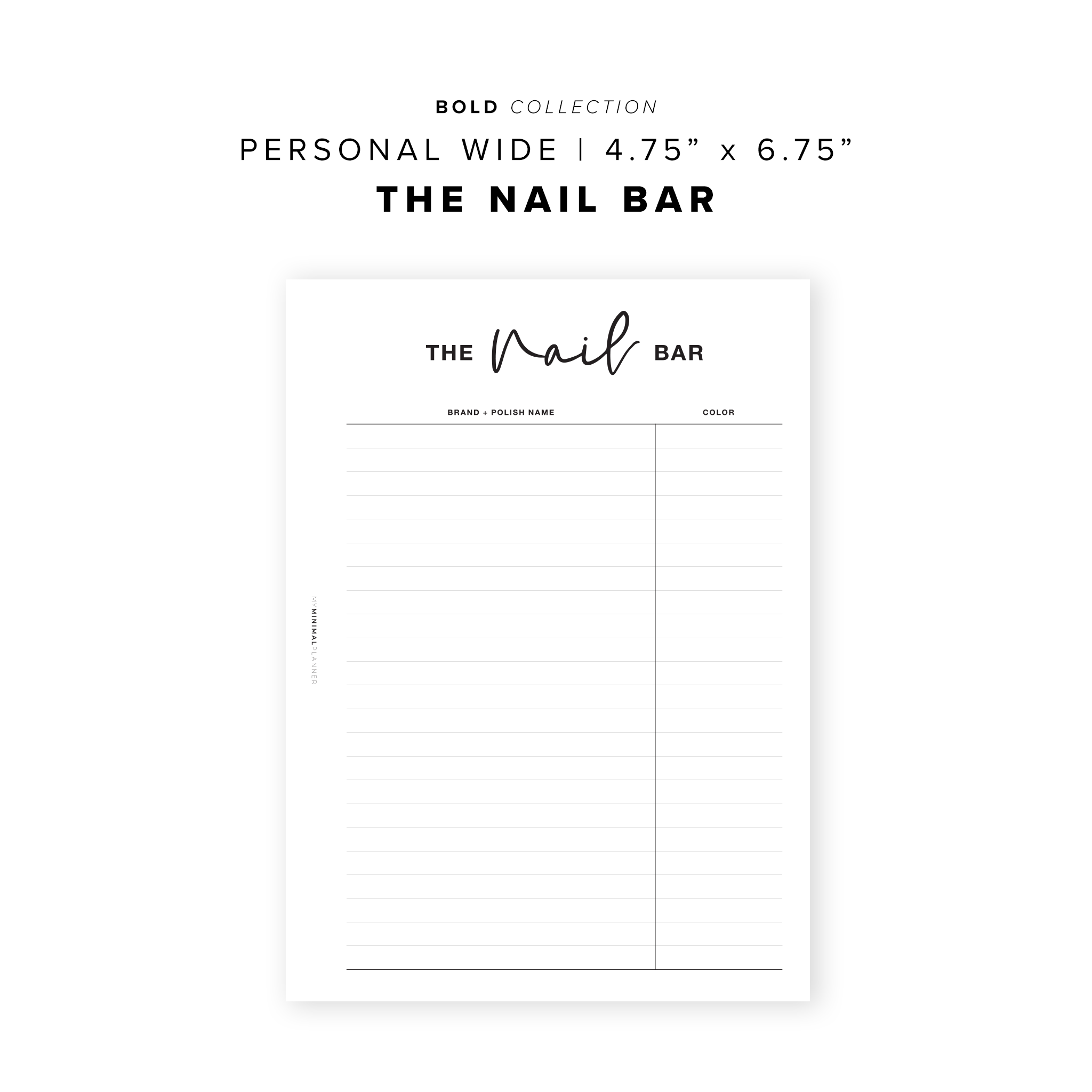 PR56 - The Nail Bar - Printable Insert