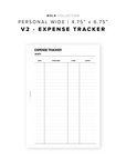 PR117 - Expense Tracker (V2) - Printable Insert
