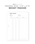 PR80 - Weight Tracker - Printable Insert