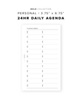 PR27 - 24 Hour Daily Agenda - Printable Insert