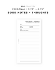 PR195 - Book Notes + Thoughts - Printable Insert