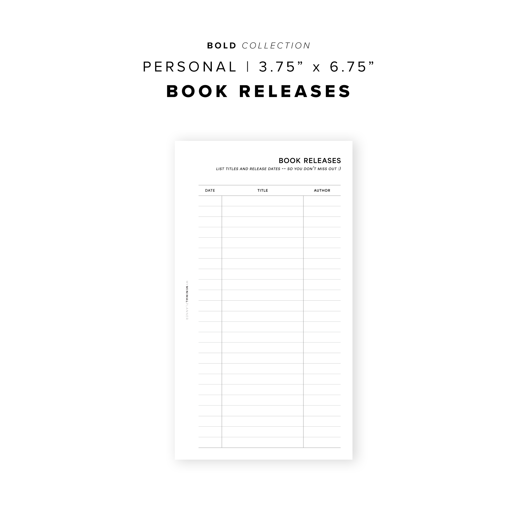 PR198 - Book Releases - Printable Insert