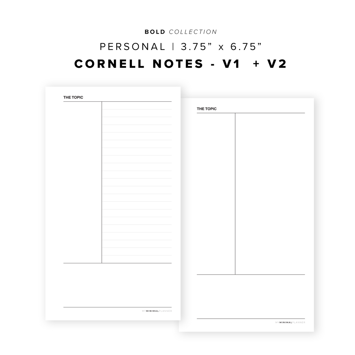 Core Note Sheet Print Cornell Note Sheets Printable Cornell Note Taking Template Pack