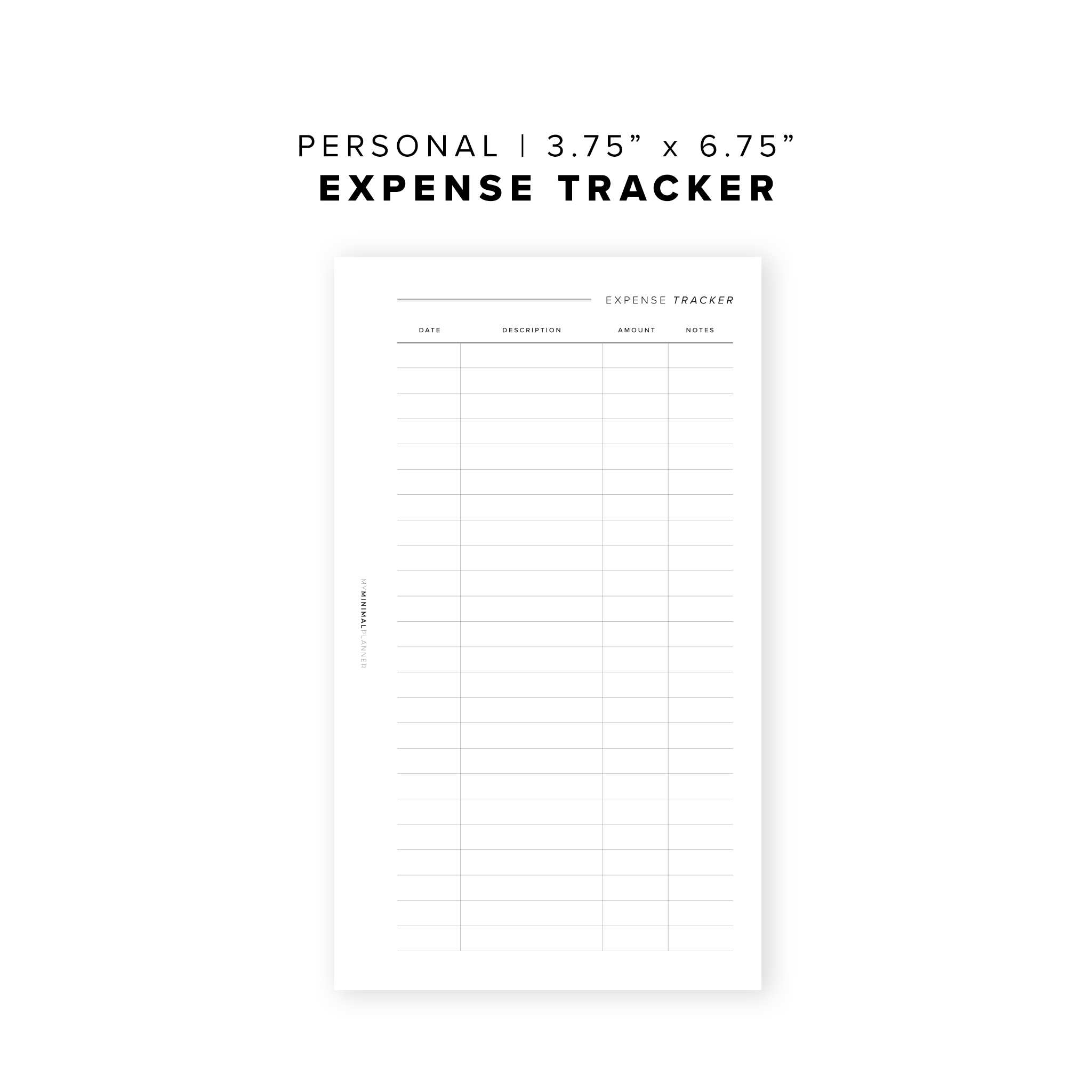 PR08 - Expense Tracker - Printable Insert