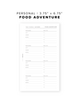 PR09 - Food Adventure - Printable Insert