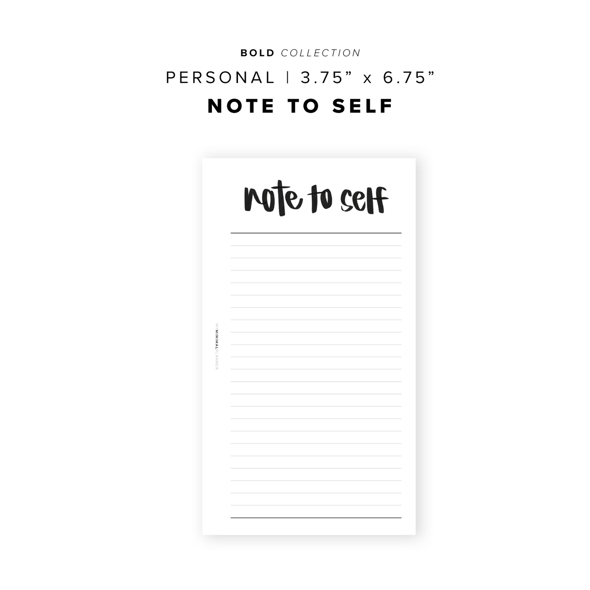 PR160 - Note to Self - Printable Insert – My Minimal Planner