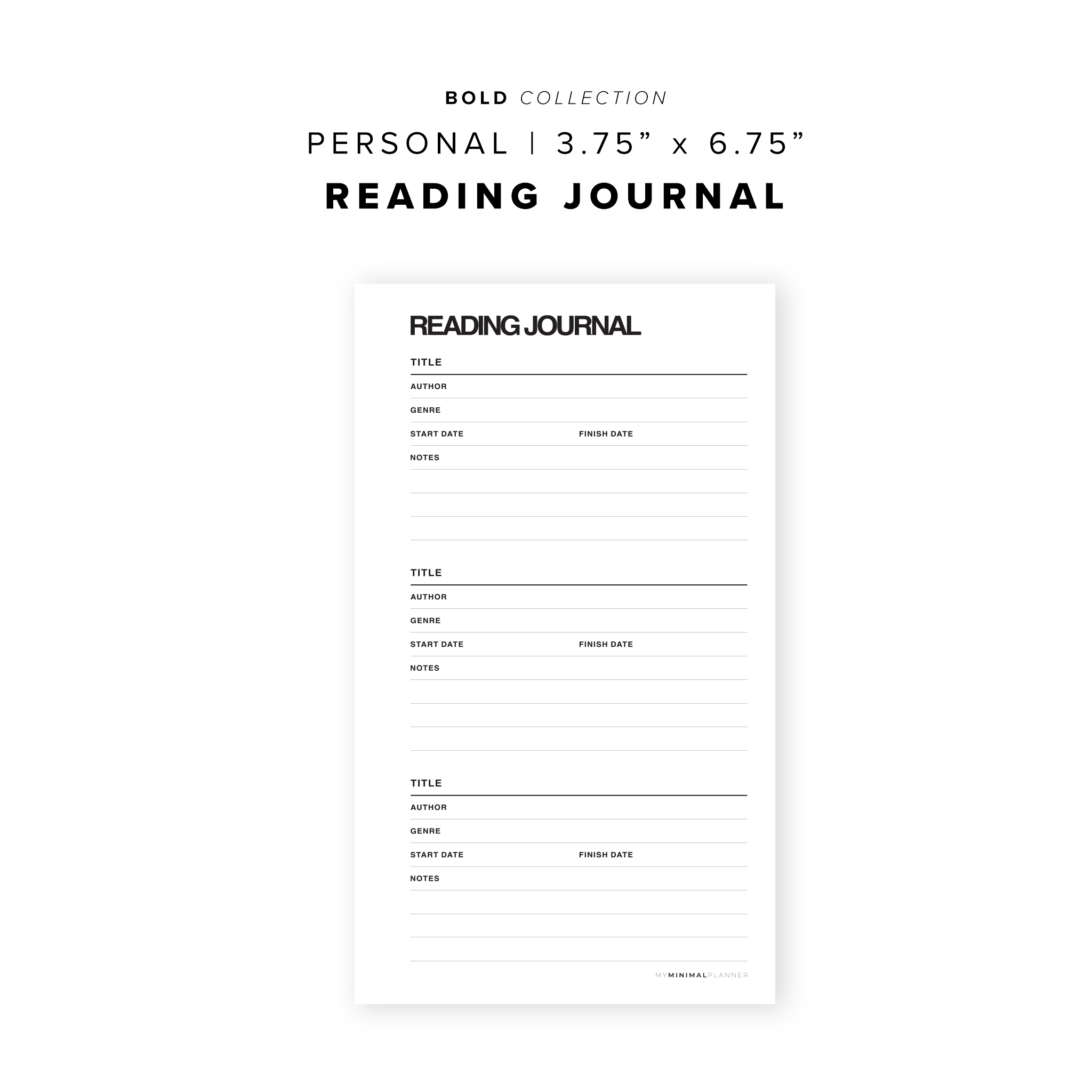 Reading Journal Planner – mrsneat