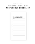 PR177 - The Weekly Checklist - Printable Insert