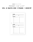 PR133 - V5: 2 Days on 1 Page / 2DO1P - Printable Insert