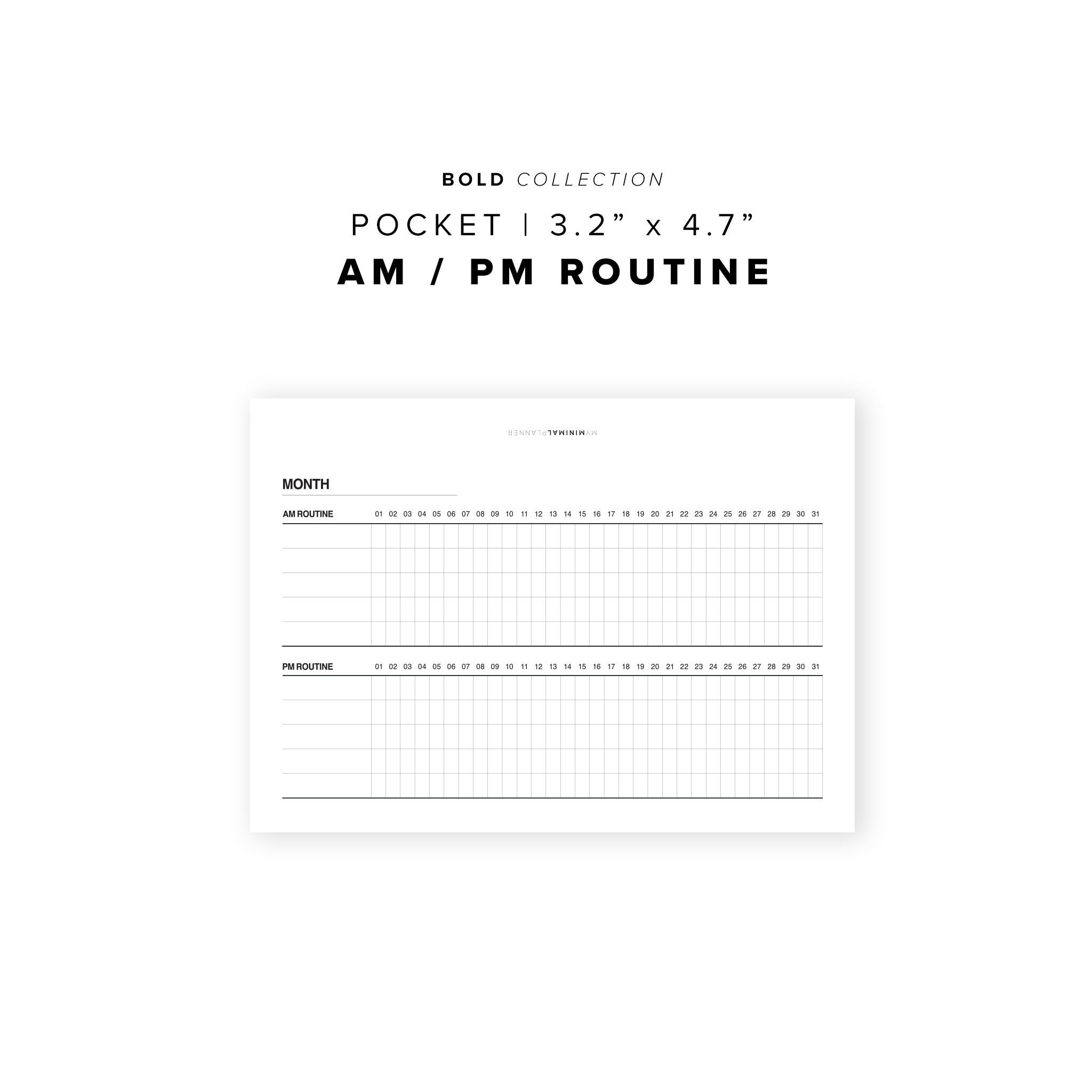 PR93 - AM/PM Routine Tracker - Printable Insert