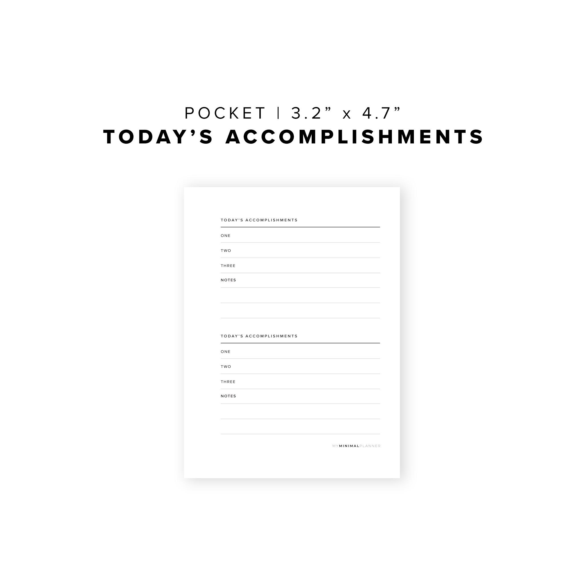 PR23 - Today&#39;s Accomplishments - Printable Insert
