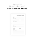 PR191 - Book Buddy Reads - Printable Insert