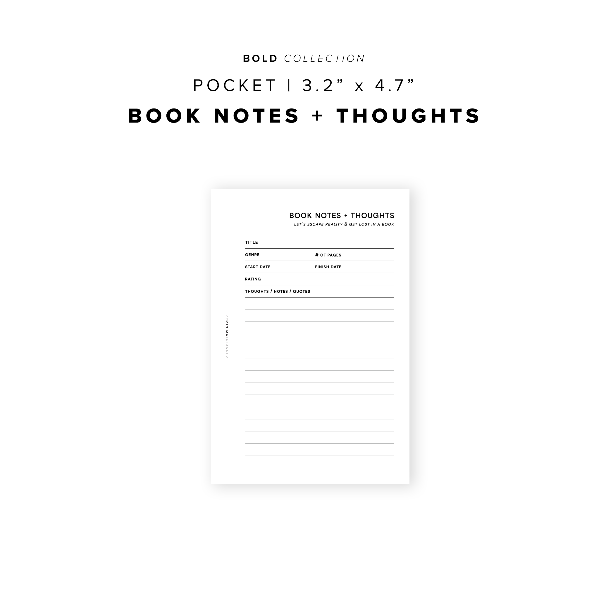 PR195 - Book Notes + Thoughts - Printable Insert