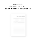 PR195 - Book Notes + Thoughts - Printable Insert