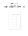 PR200 - Book Recommendations - Printable Insert