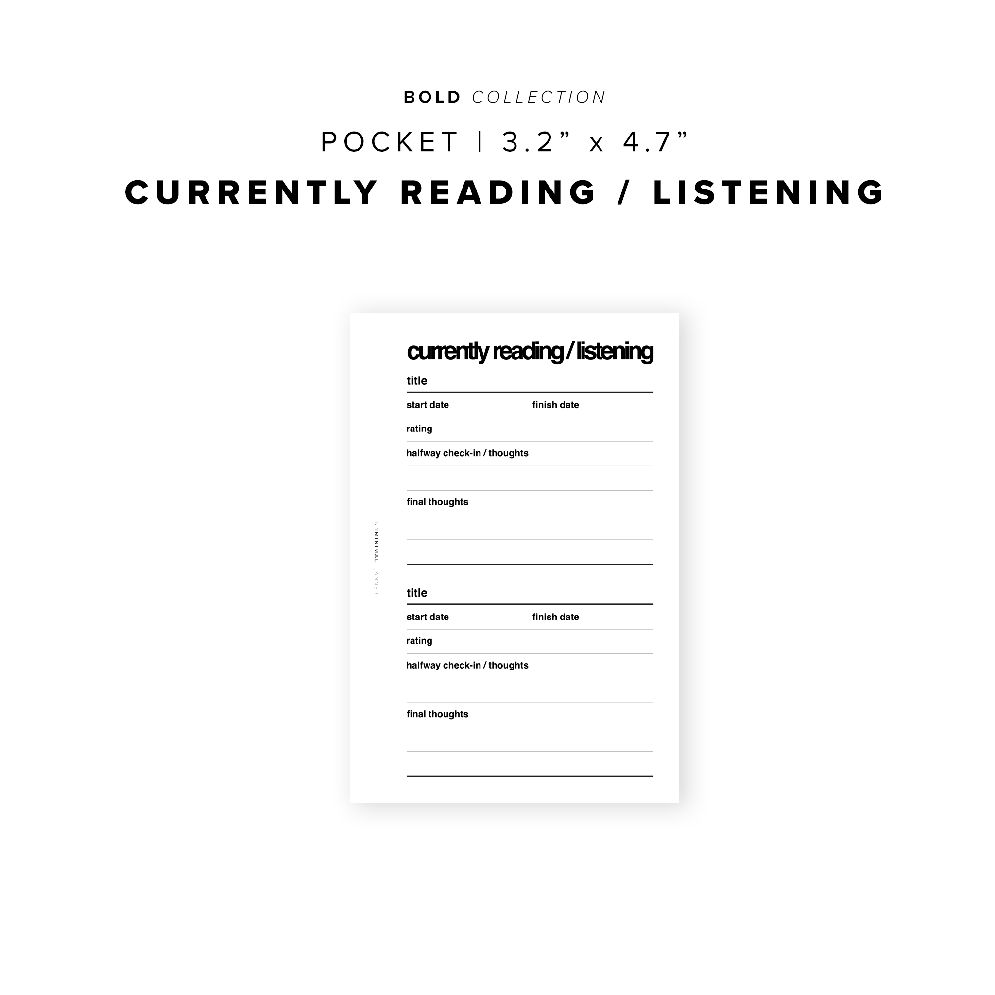 PR181 - Currently Reading/Listenting - Printable Insert