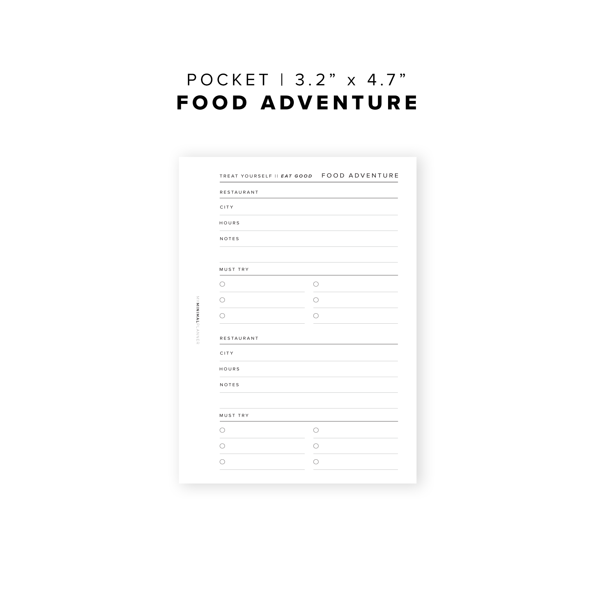 PR09 - Food Adventure - Printable Insert