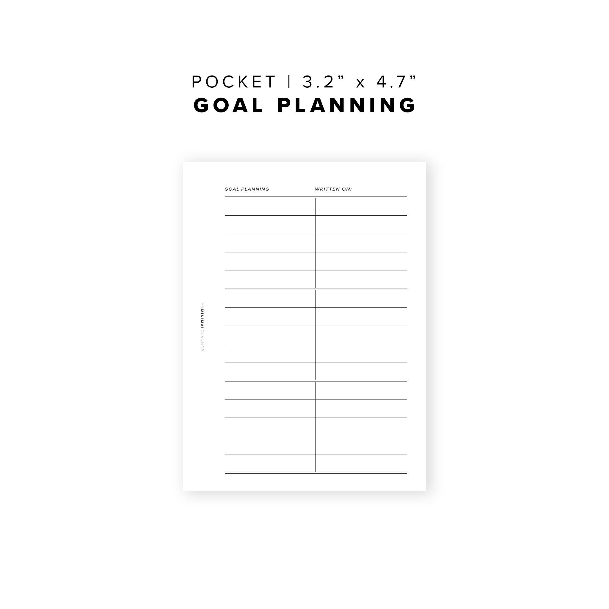 PR10 - Goal Planning - Printable Insert