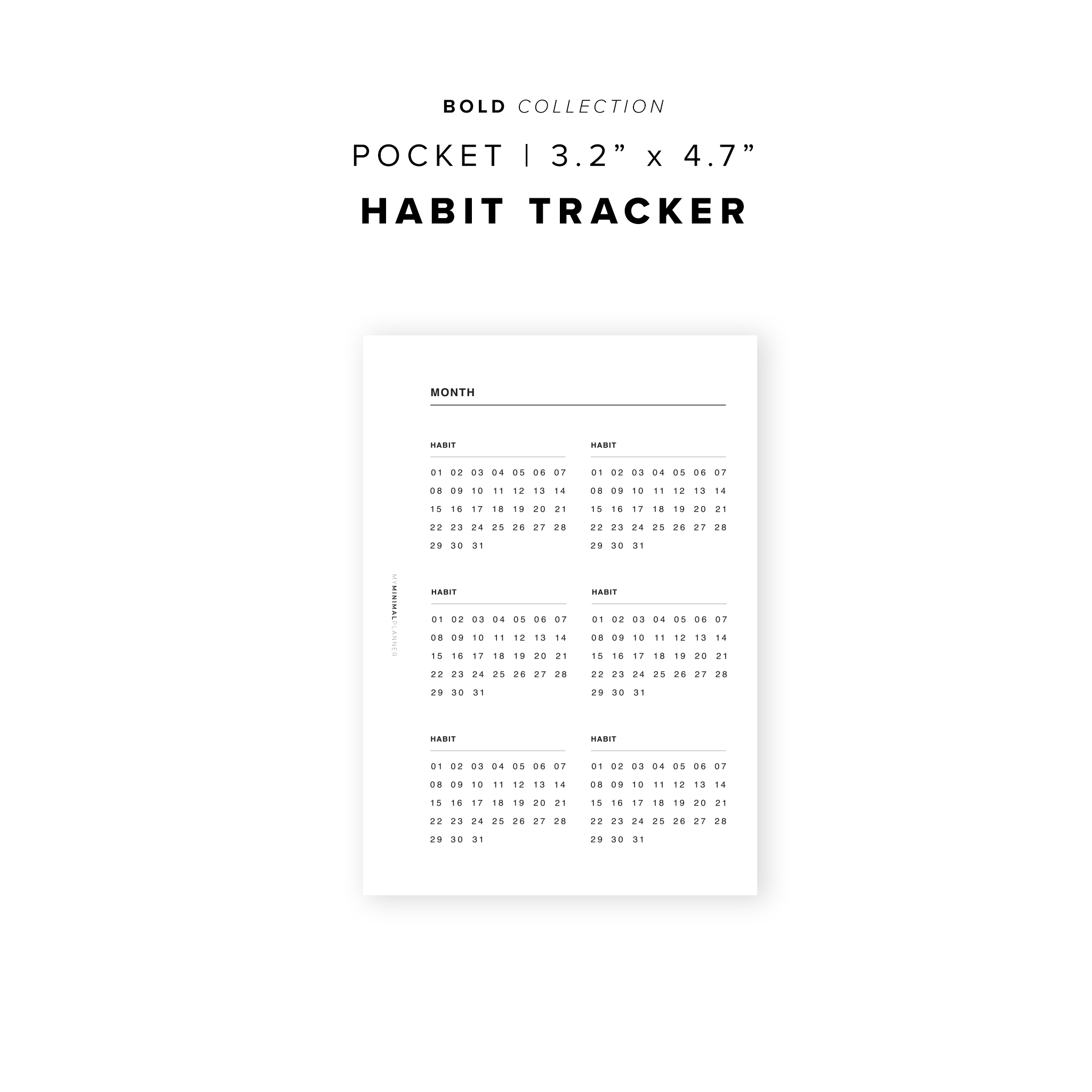 PR89 - Habit Tracker - Printable Insert