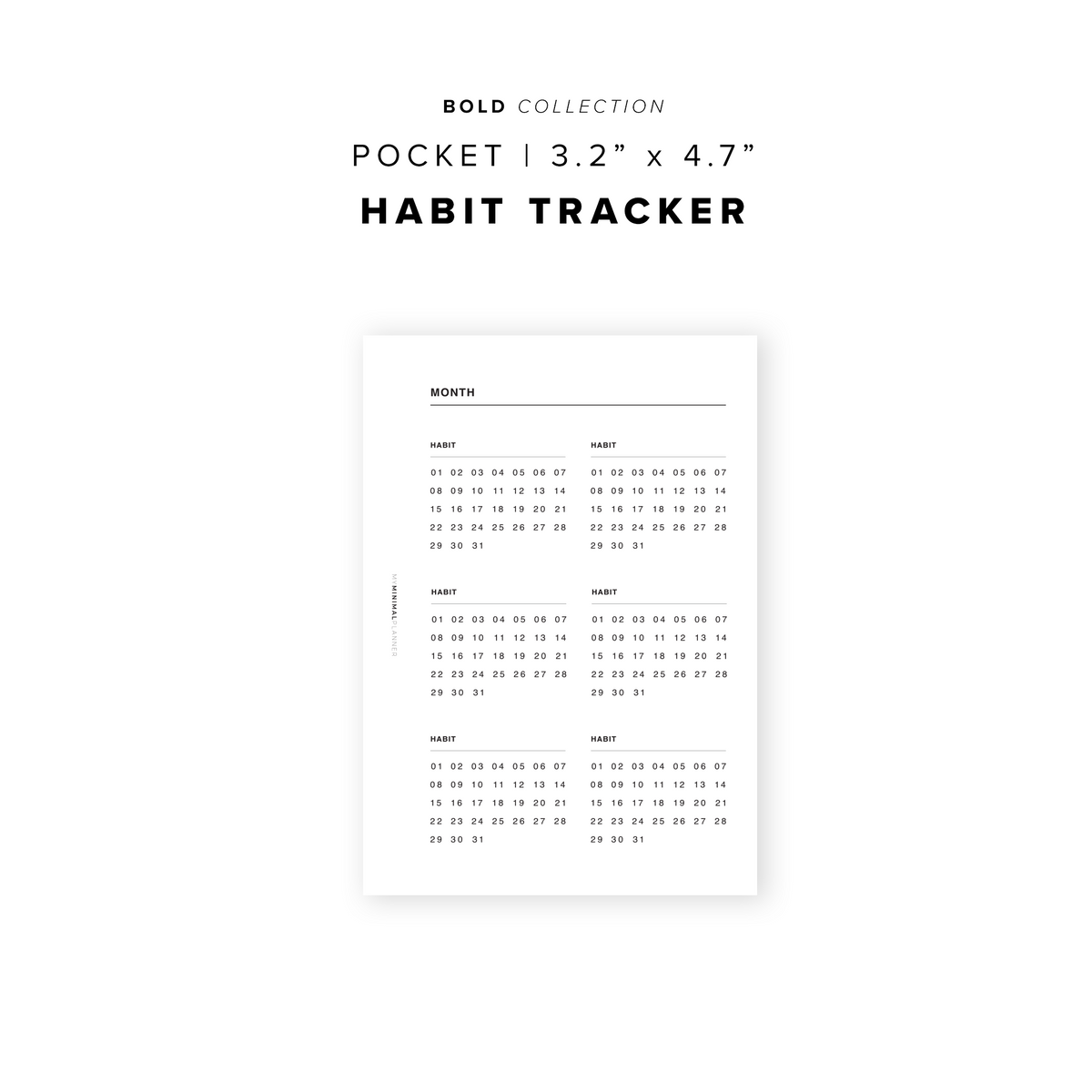 PR89 - Habit Tracker - Printable Insert – My Minimal Planner