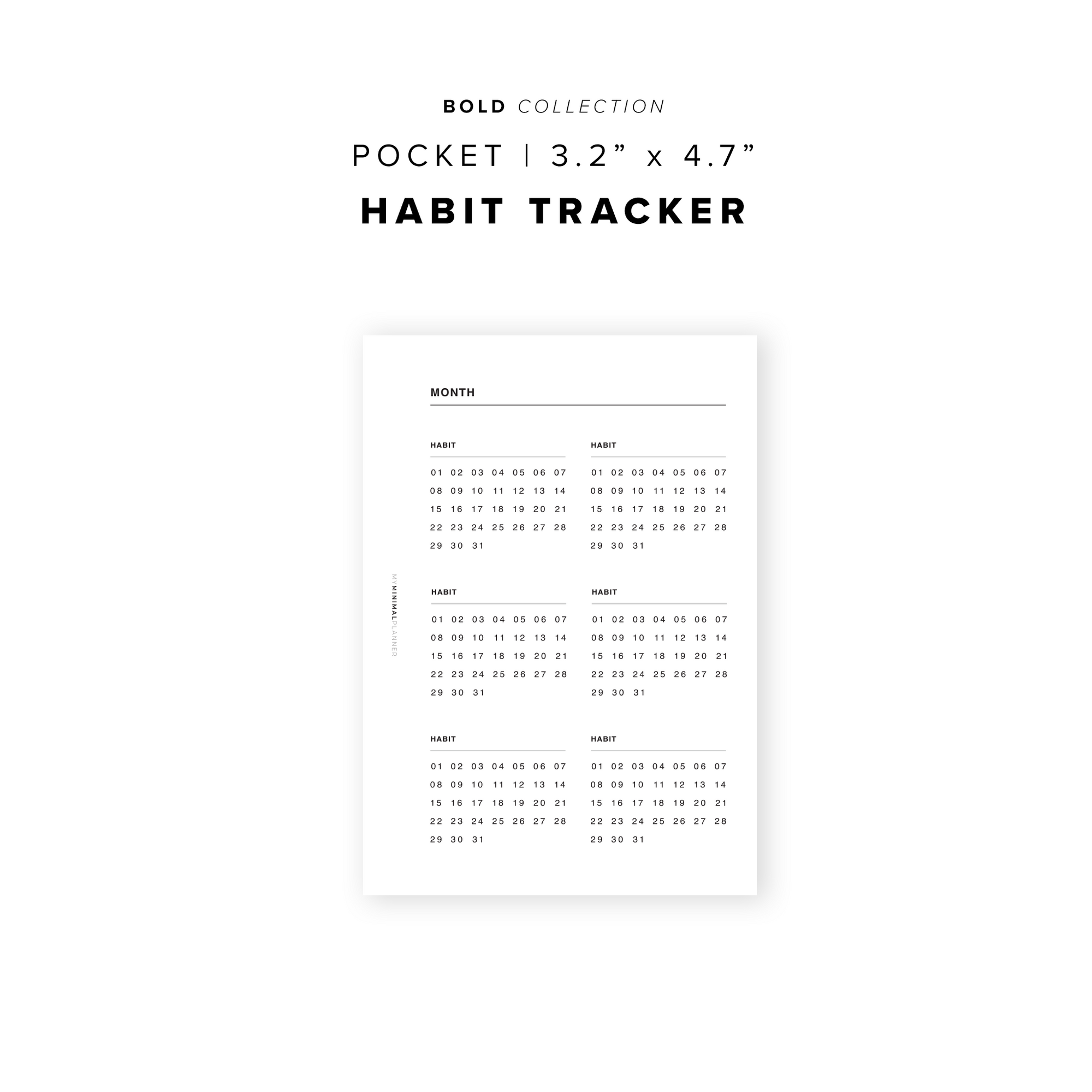 PR89 - Habit Tracker - Printable Insert