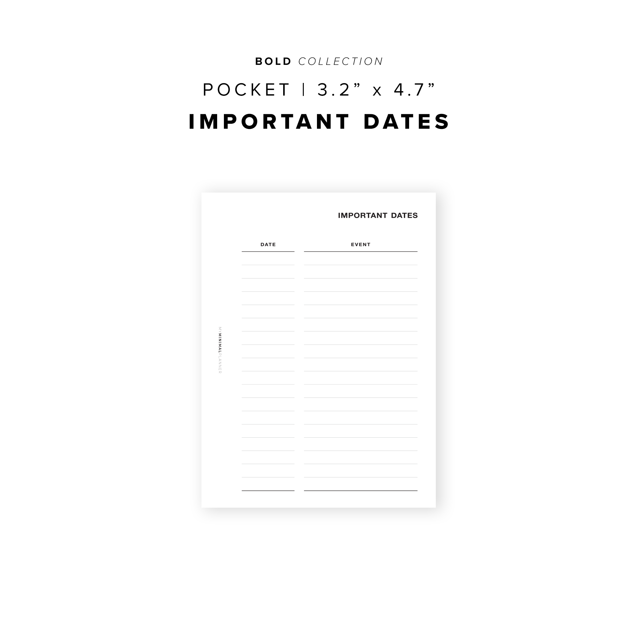 PR33 - Important Dates - Printable Insert