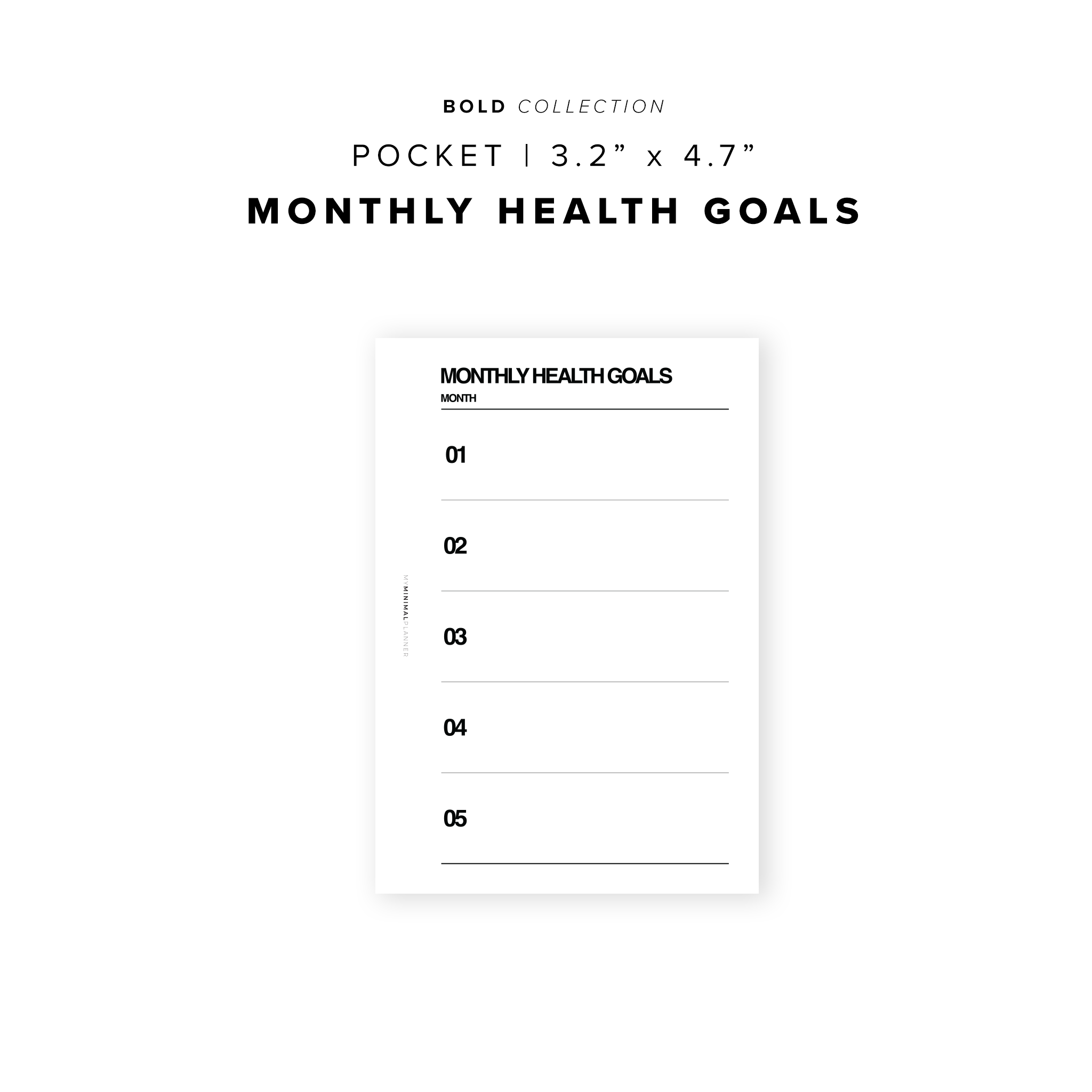 PR132 - Monthly Health Goals - Printable Insert