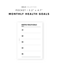 PR132 - Monthly Health Goals - Printable Insert