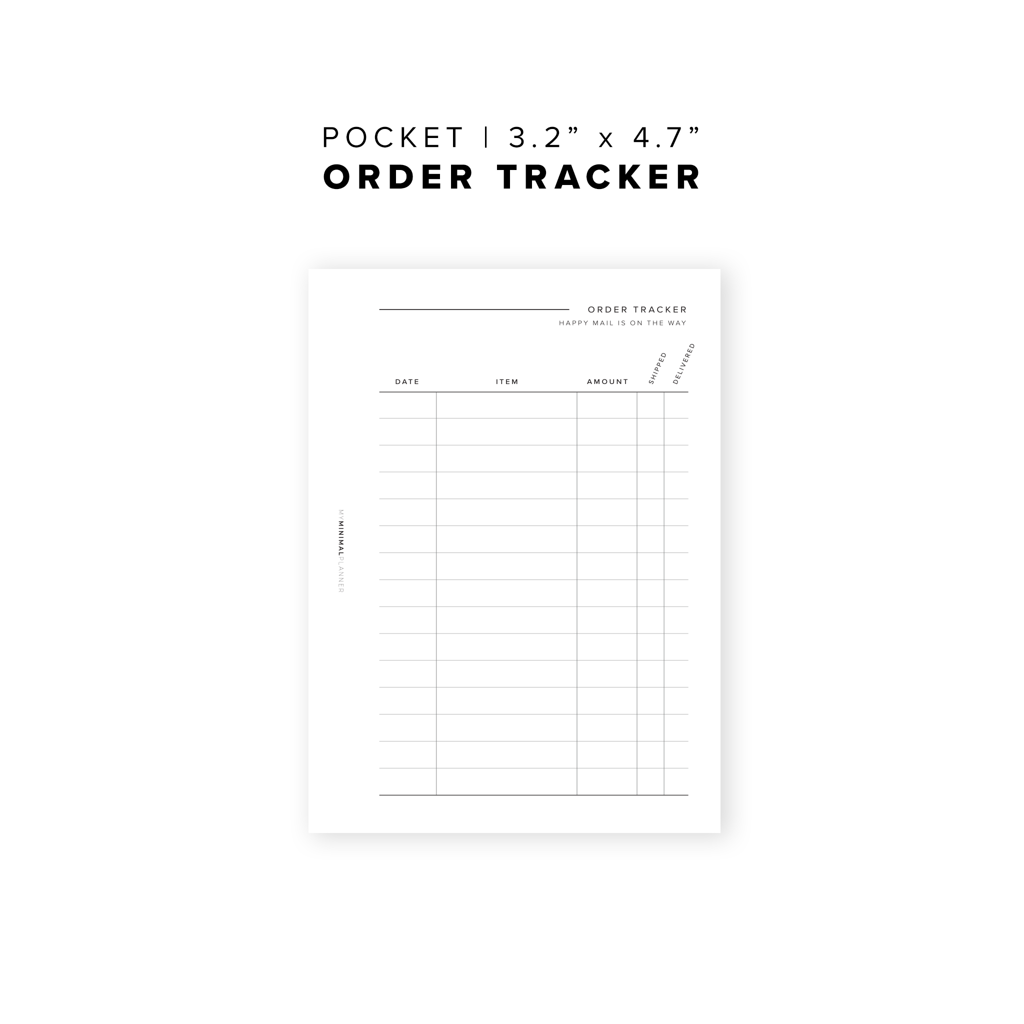 PR16 - Order Tracker - Printable Insert