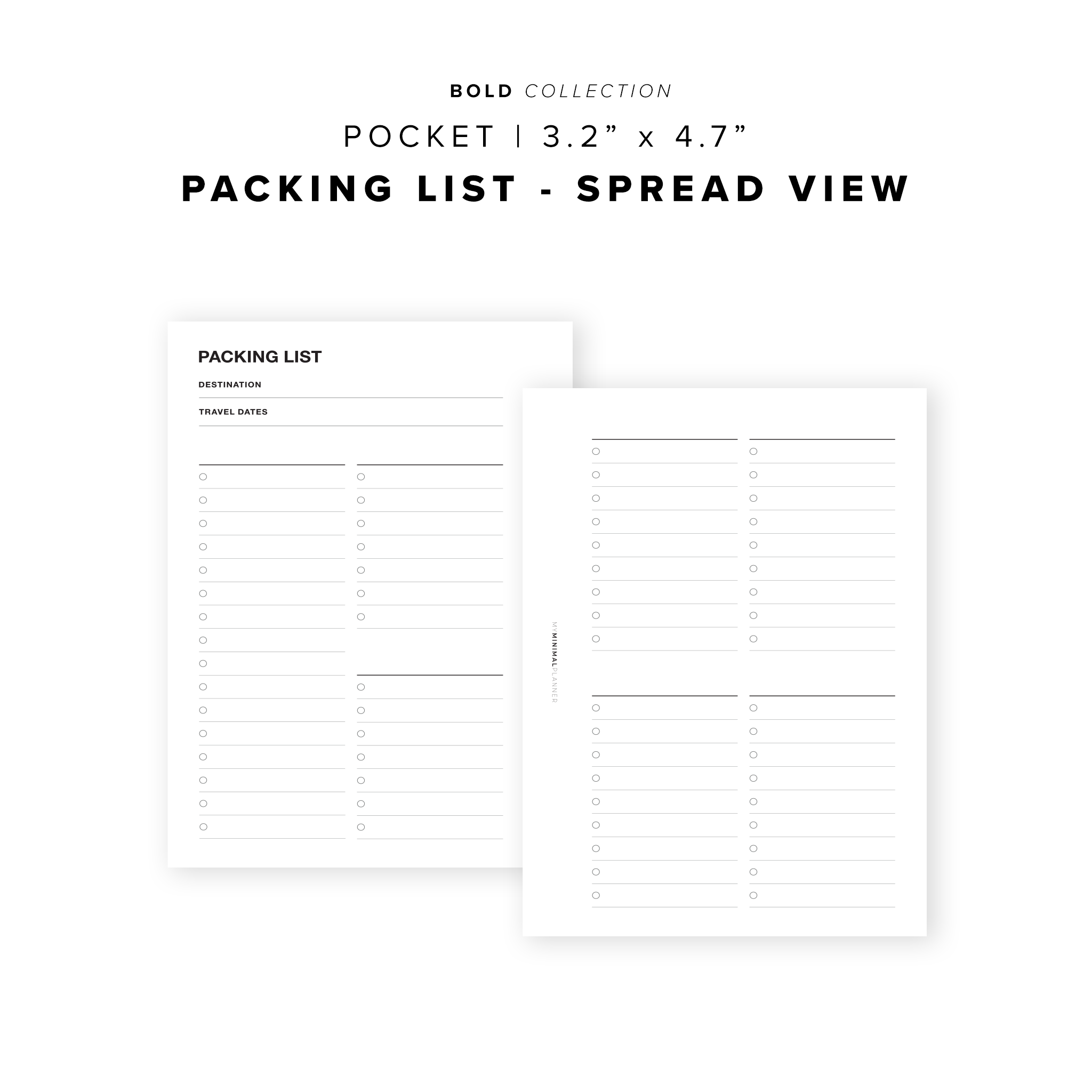 PR42 - Packing List - Bold Collection - Printable Insert