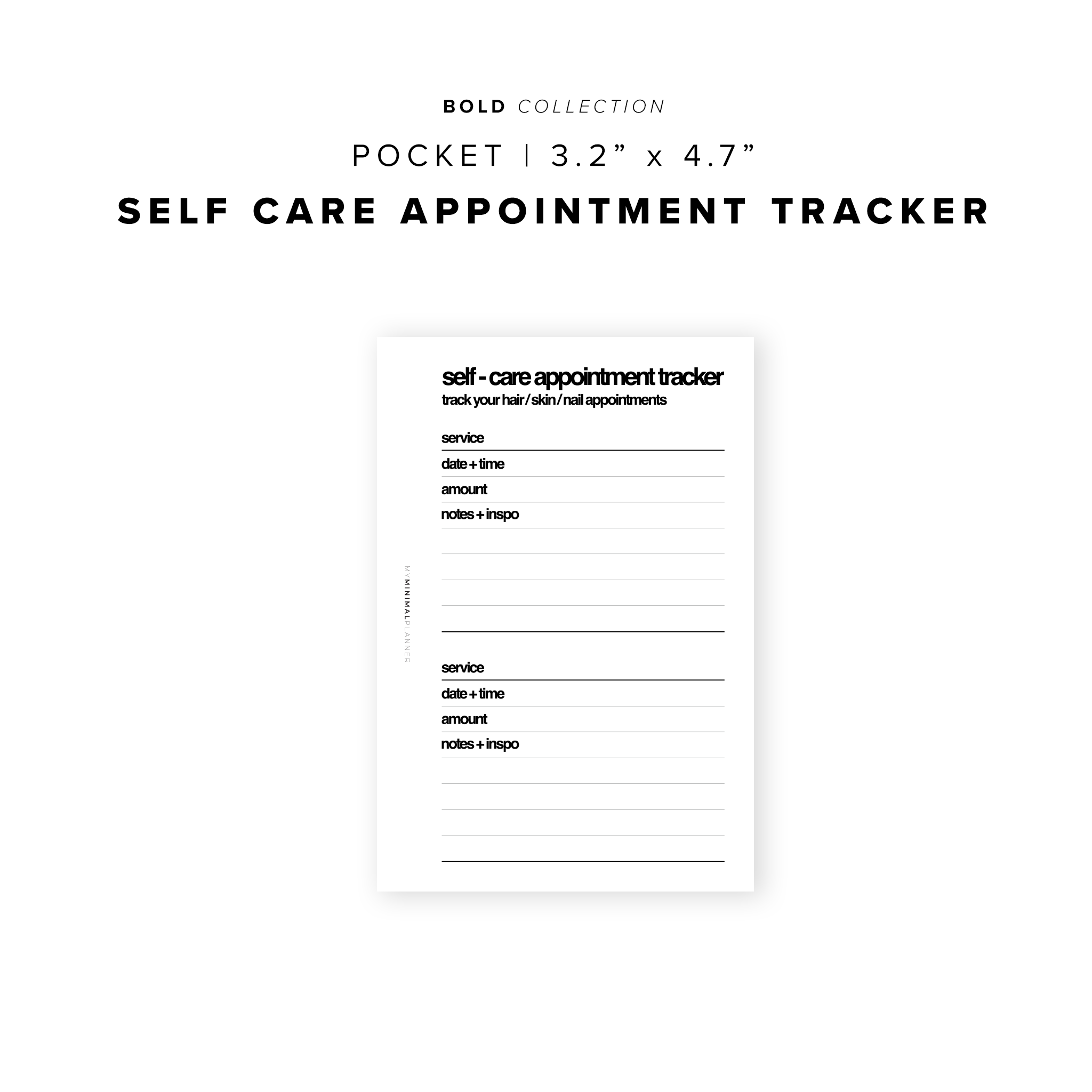 POCKET Self Care Checklist Tracker, Self Help Journal, Daily