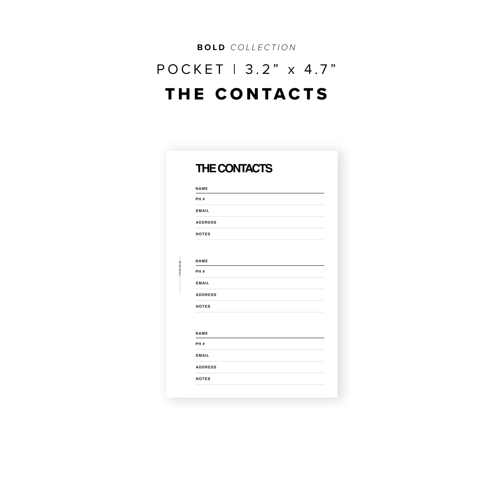 PR115 - The Contacts - Printable Insert