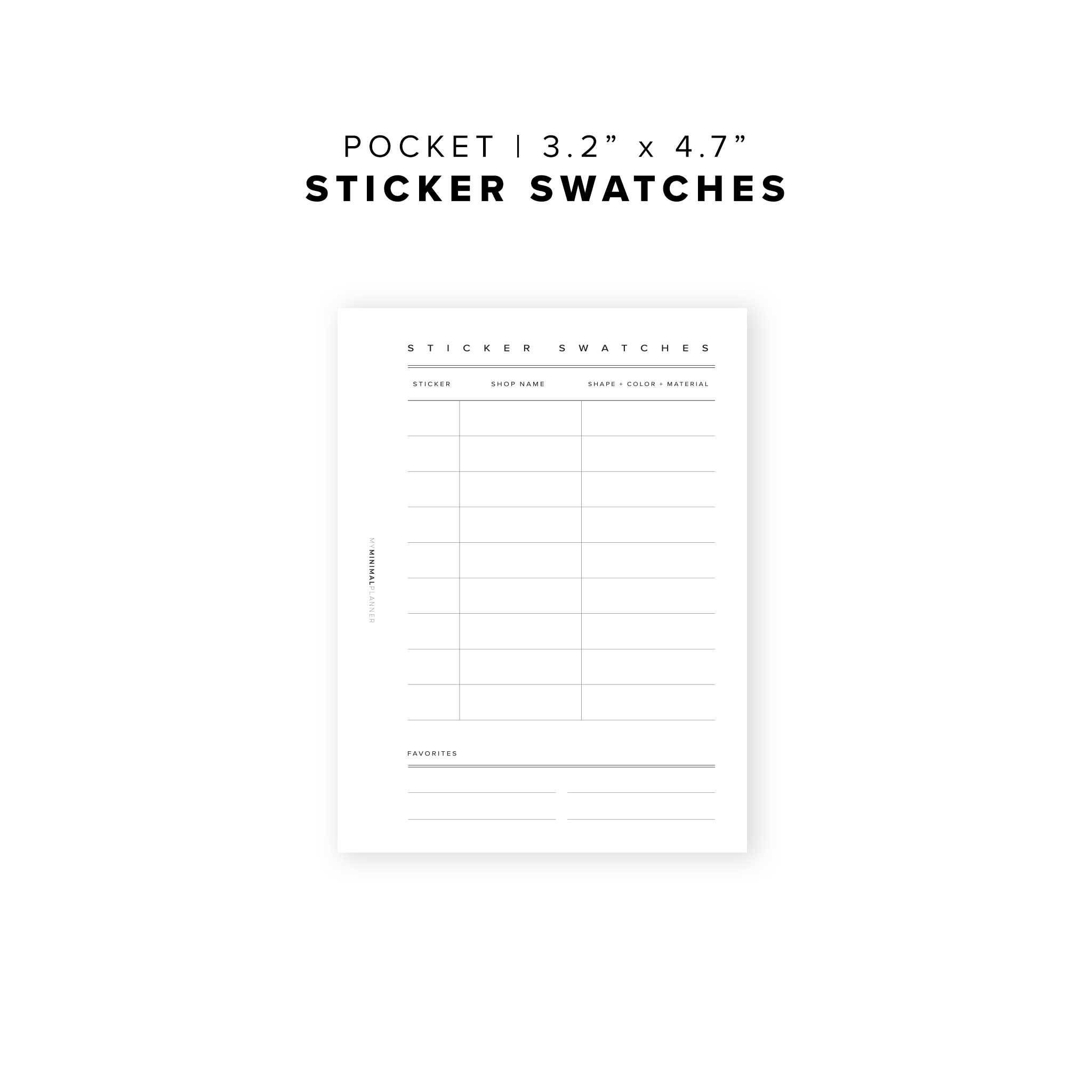 PR22 - Sticker Swatches - Printable Insert