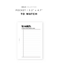 PR138 - To Watch - Printable Insert