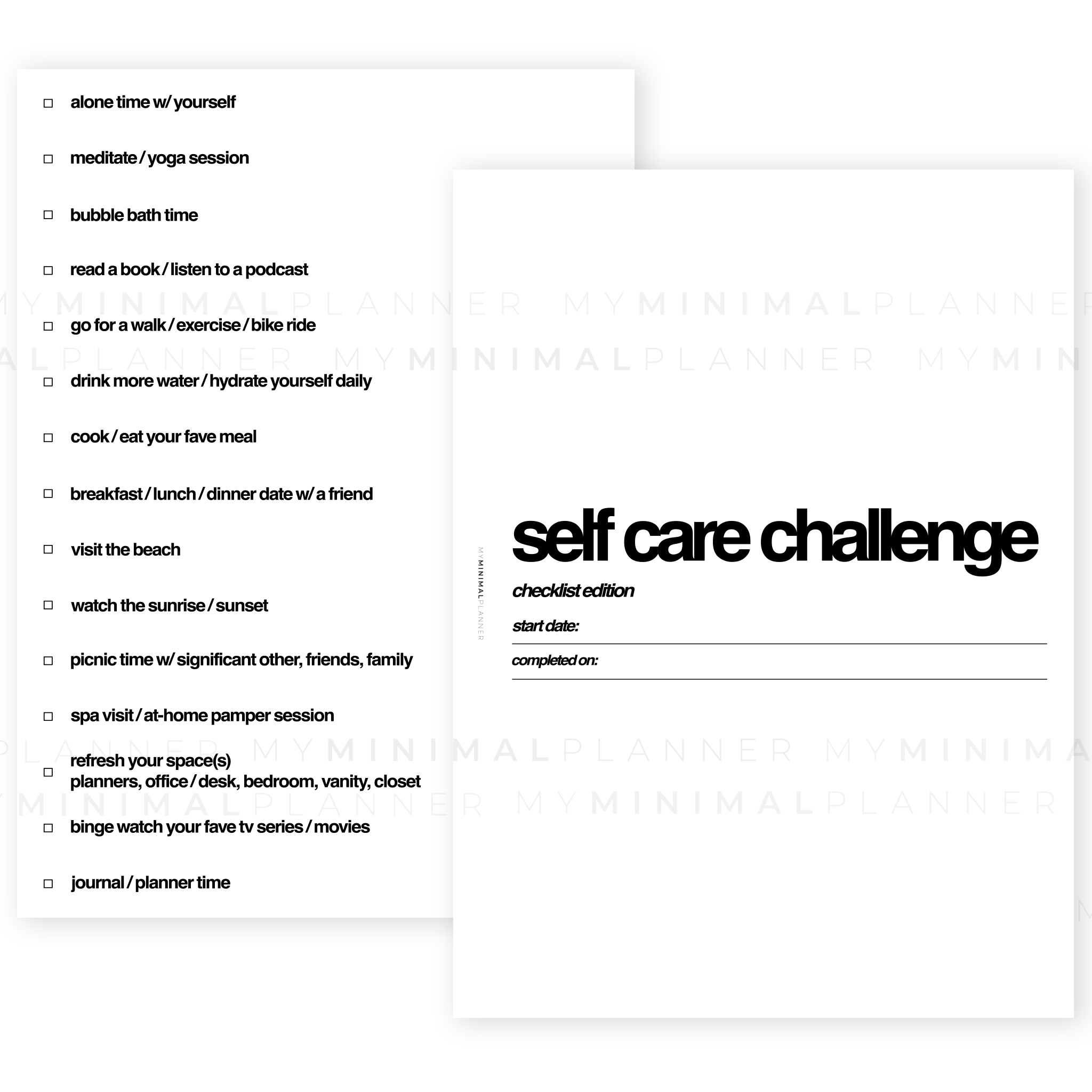 PRD127 - Self Care Challenge - Printable Dashboard