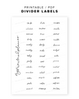 PRS02 - Divider Labels - Printable Stickers