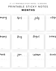 PSN05 - Months - Printable Sticky Notes