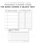 PPC12 - The Book Lovers 4 - Printable Planner Cards