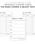 PPC18 - The Book Lovers 5 - Printable Planner Cards