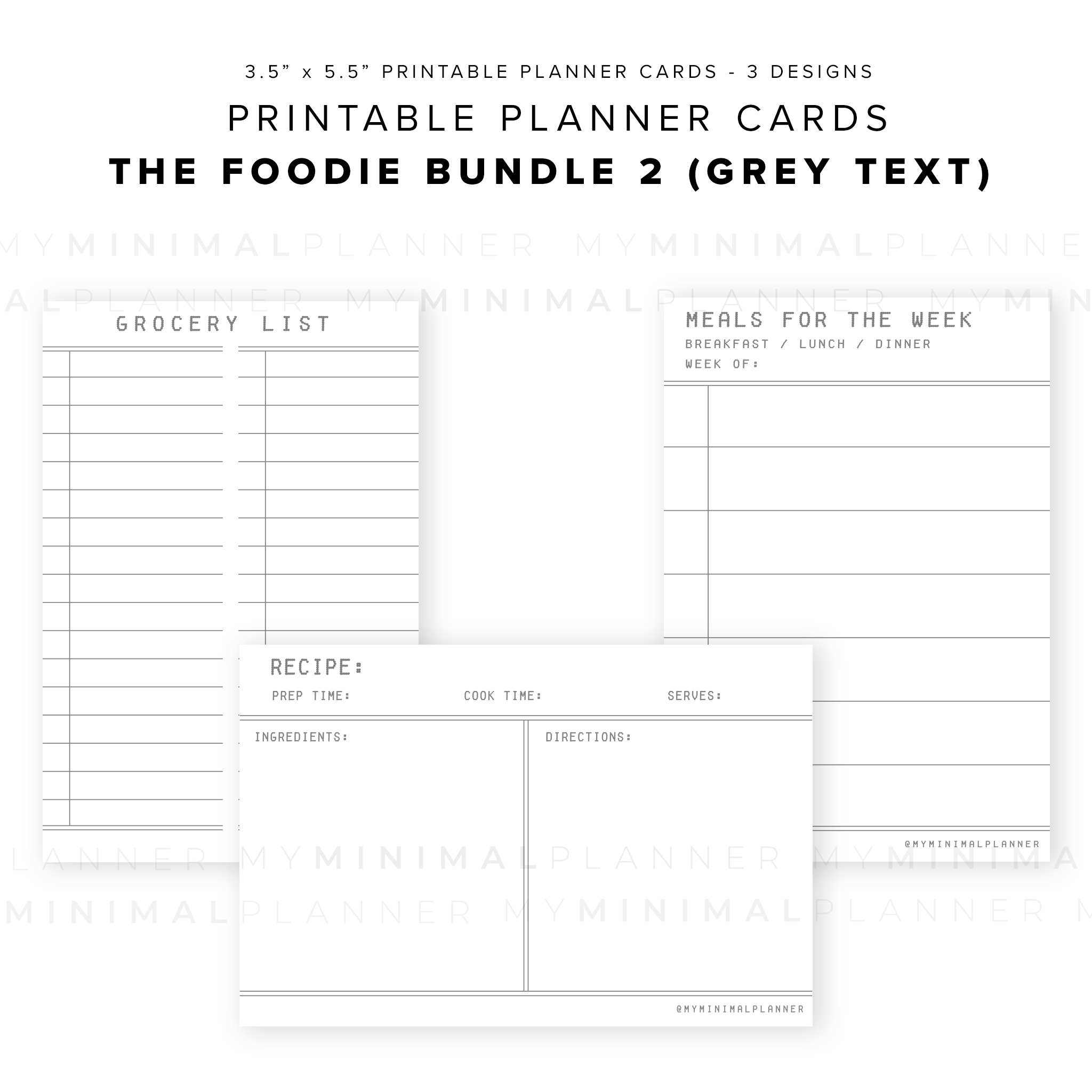 PPC15 - The Foodie Bundle 1 - Printable Planner Cards